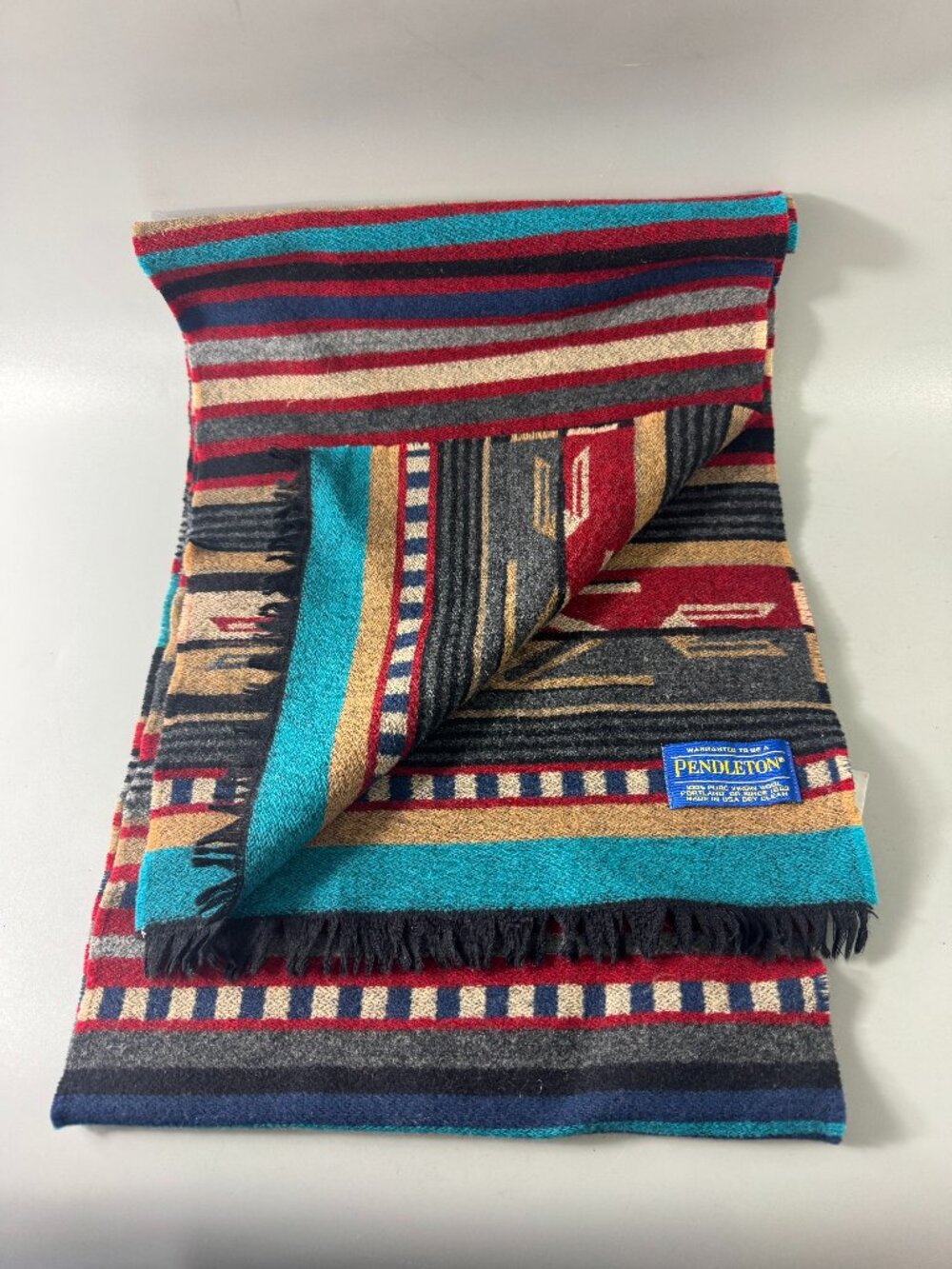 Fringed Chimayo Scarf by Pendleton, Garnet